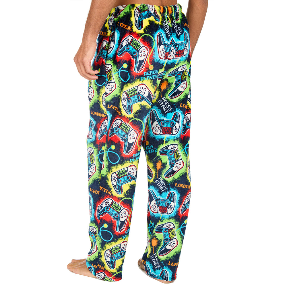 Mens Gamer Black Fleece Pyjama Bottoms