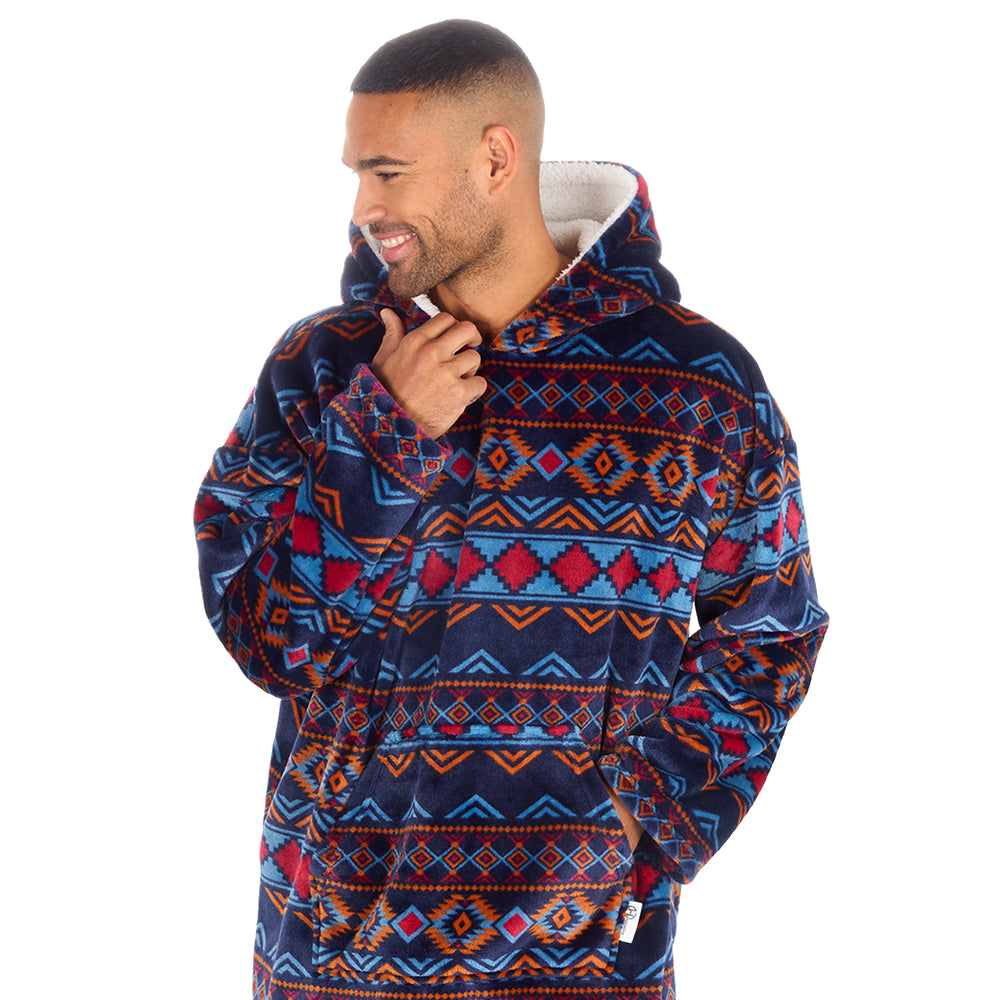 Mens Aztec Blanket Hoodie