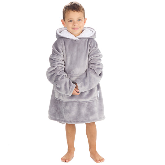 Infant Kids Silver Mini Fleece Blanket Hoodie 