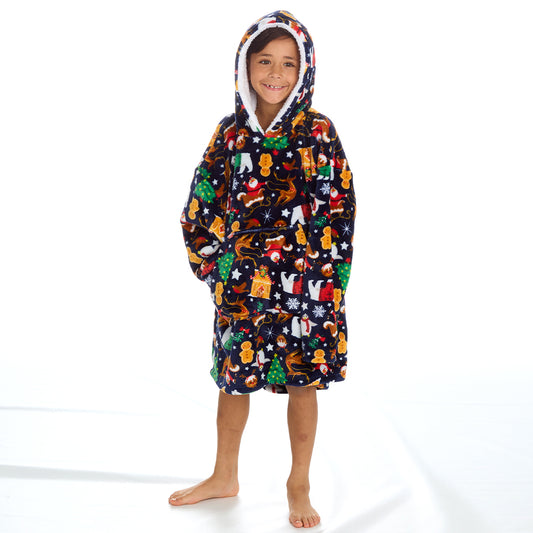 Boys Christmas Blanket Hoodie