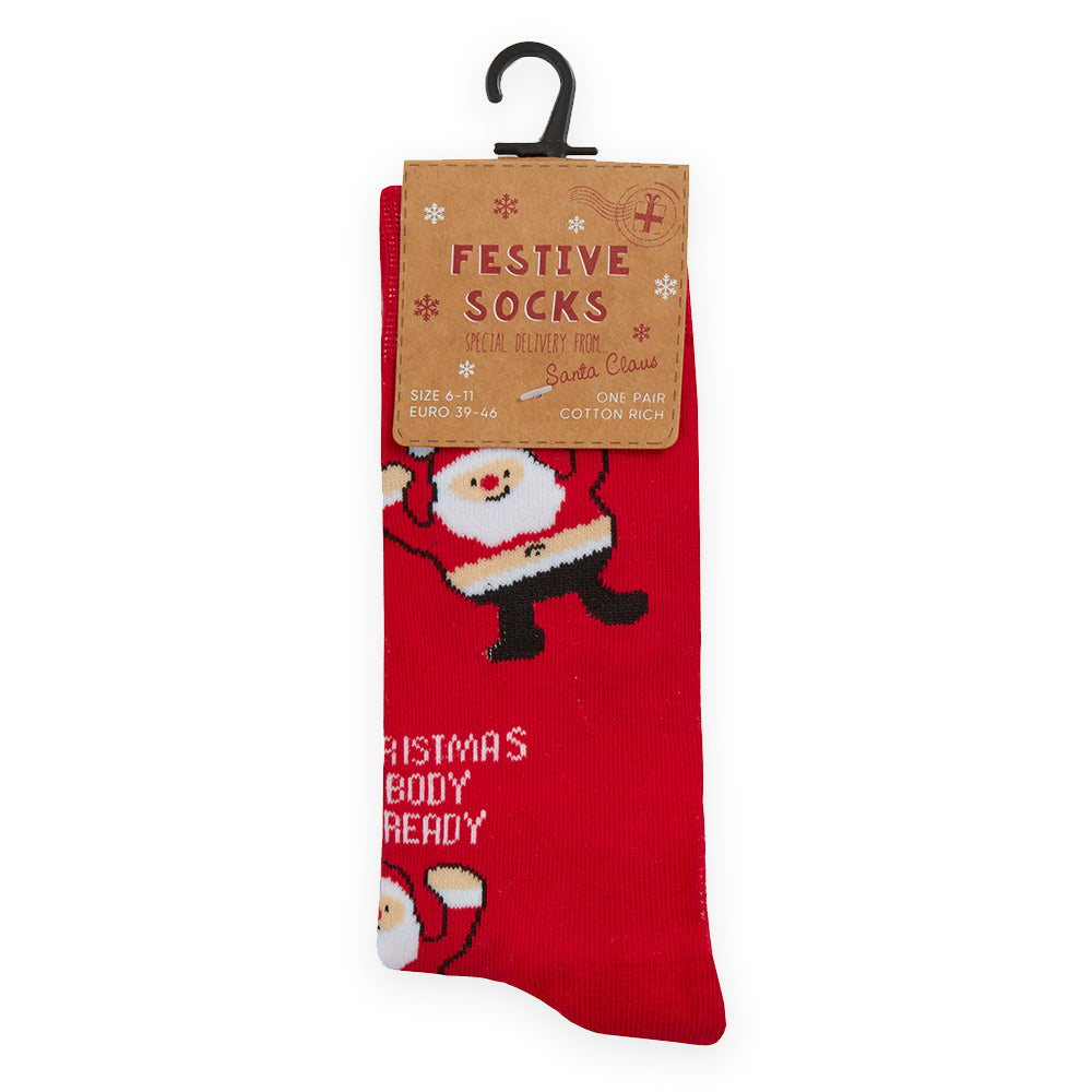 Mens Christmas Funny Santa Claus Cotton Socks