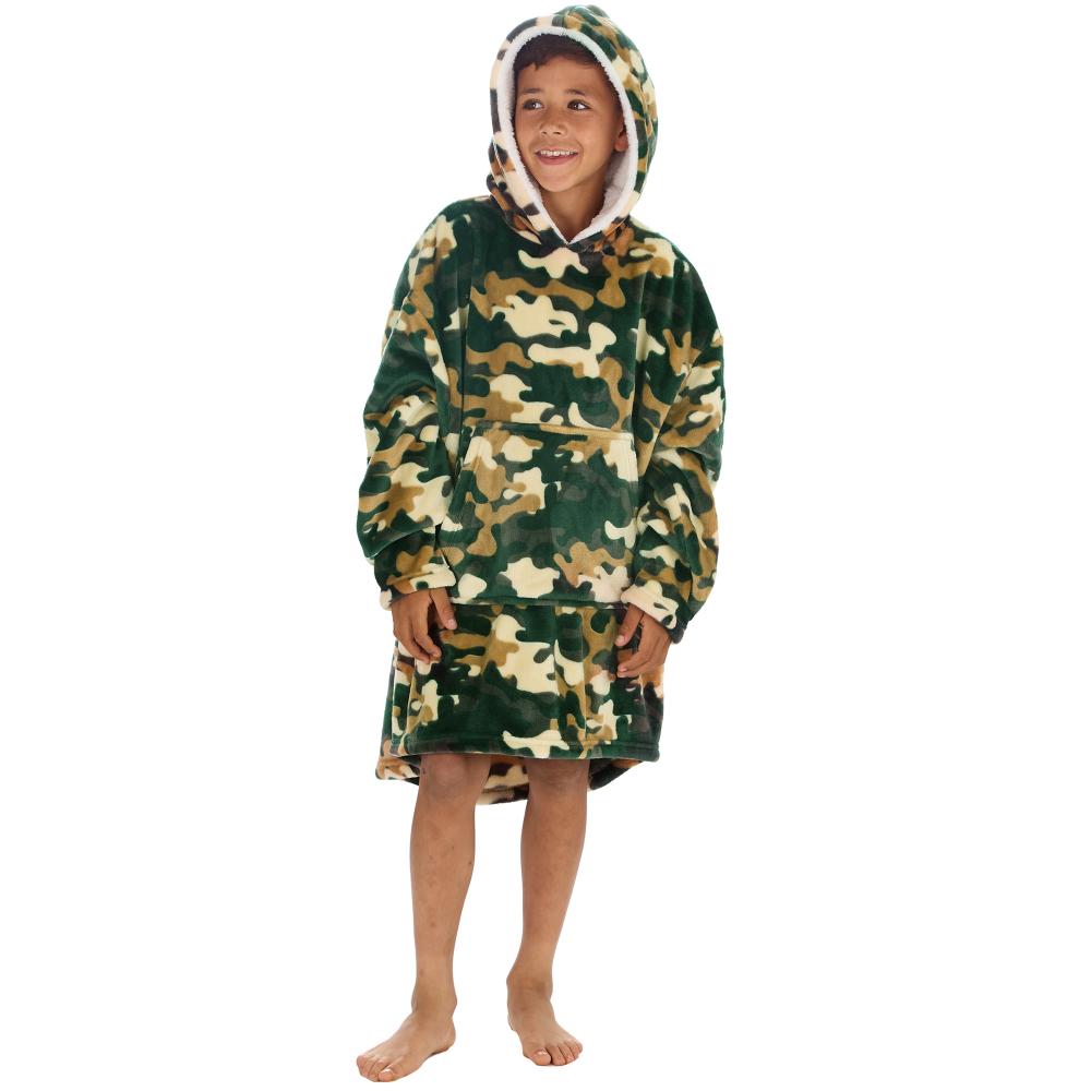 Boys Camouflage Blanket Hoodie