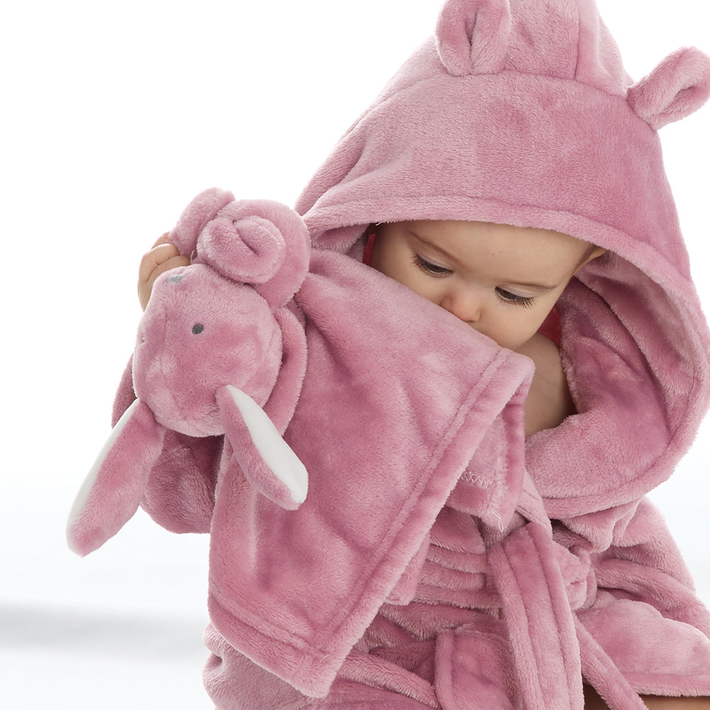 Baby Toddler Dusky Pink Bunny Comforter 