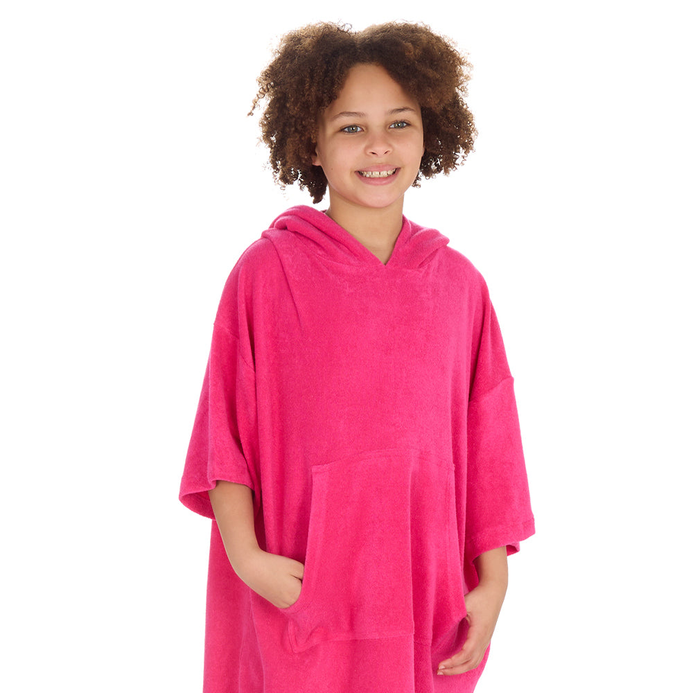 Kids Pink Towel Poncho