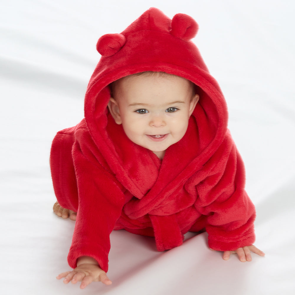 Baby Christmas Red Bear Ears Dressing Gown