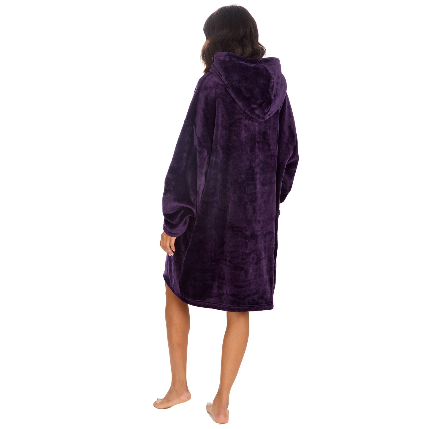 Ladies Shimmer Plum Blanket Hoodie