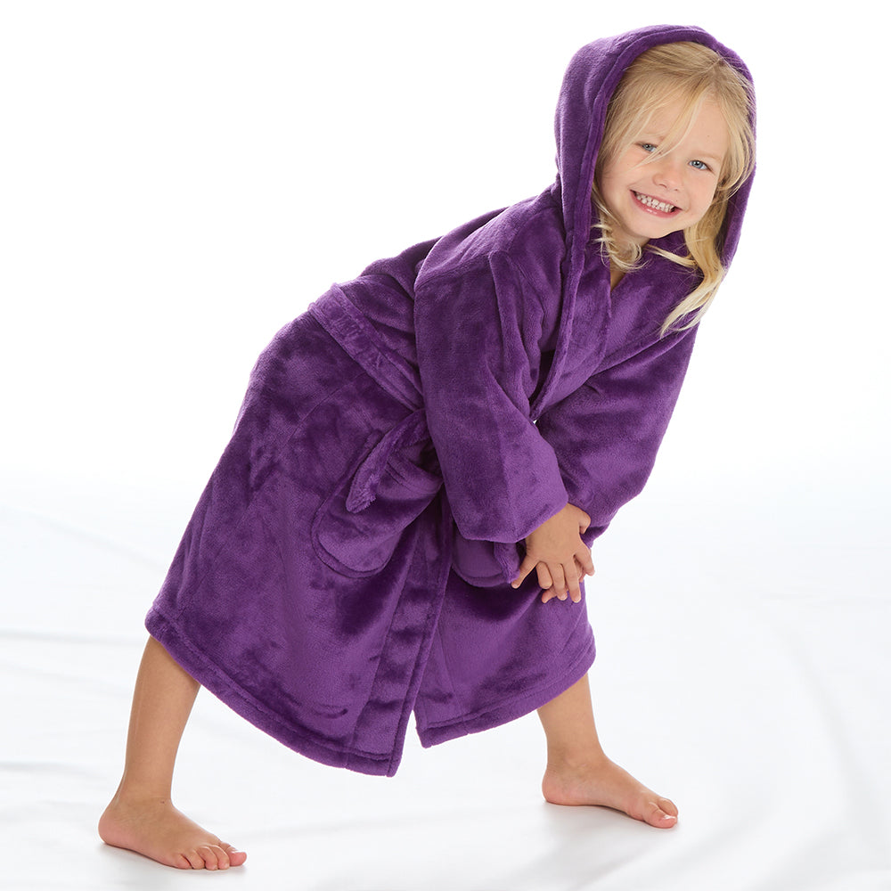 Infant Girls Plain Purple Dressing Gown