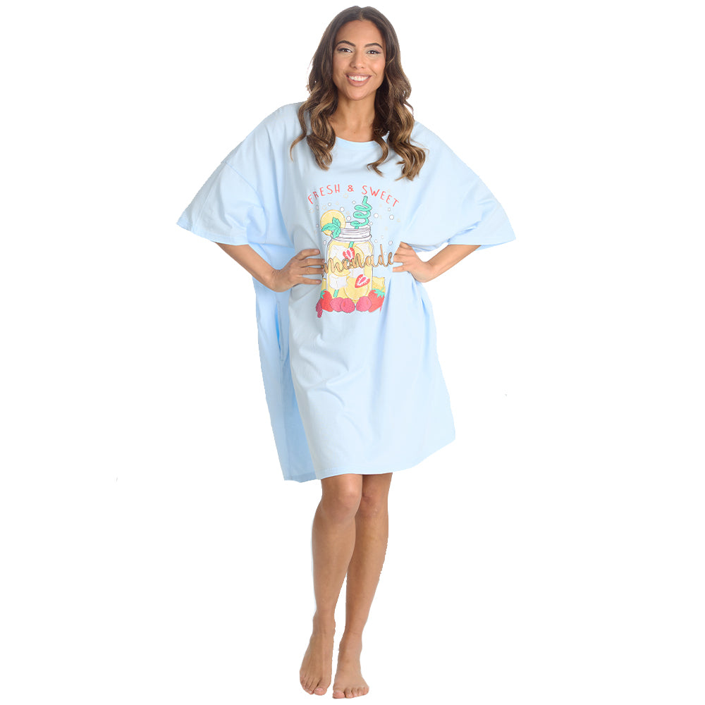 Ladies Lemonade Blue Oversize Sleep Tee