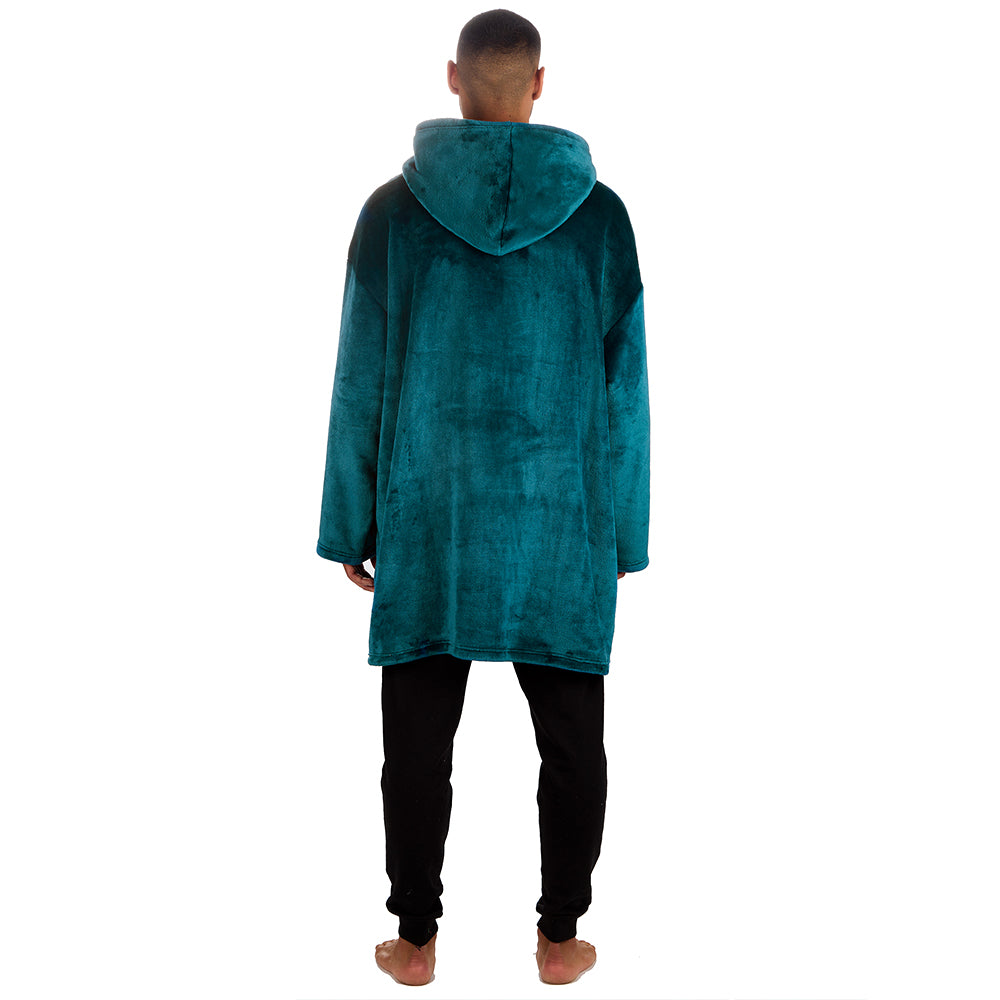 Mens Shimmer Teal Blanket Hoodie