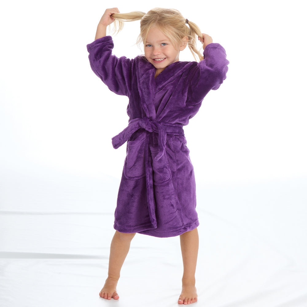 Infant Girls Plain Purple Dressing Gown