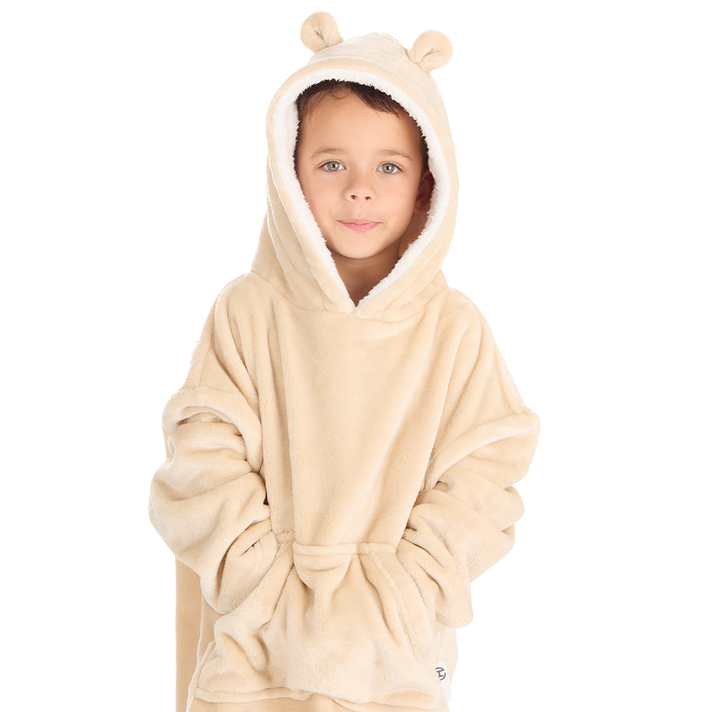 Infant Kids Bear Ears Toffee Blanket Hoodie