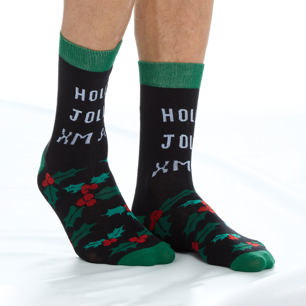 Mens Christmas Holy Jolly Xmas Cotton Socks