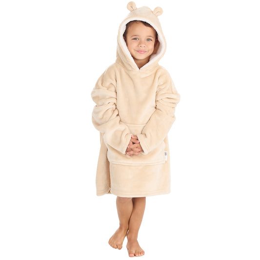 Infant Kids Bear Ears Toffee Blanket Hoodie