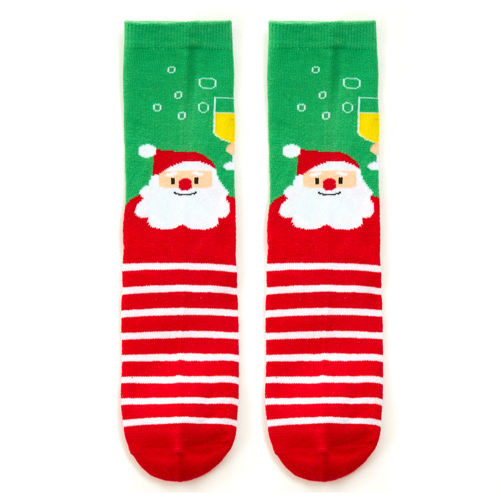 Ladies Christmas Santa Cotton Socks