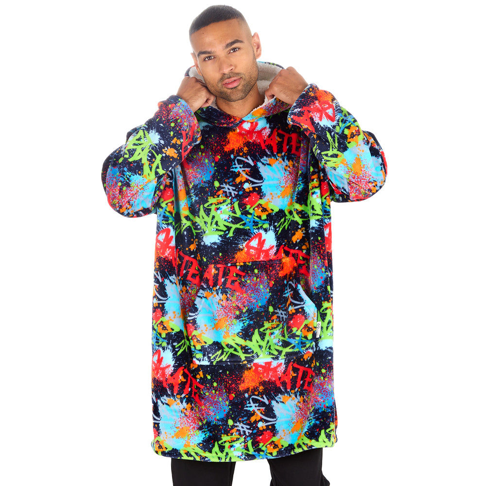 Mens Graffiti Blanket Hoodie