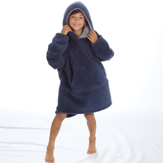 Boys Snuggle Navy Blanket Hoodie