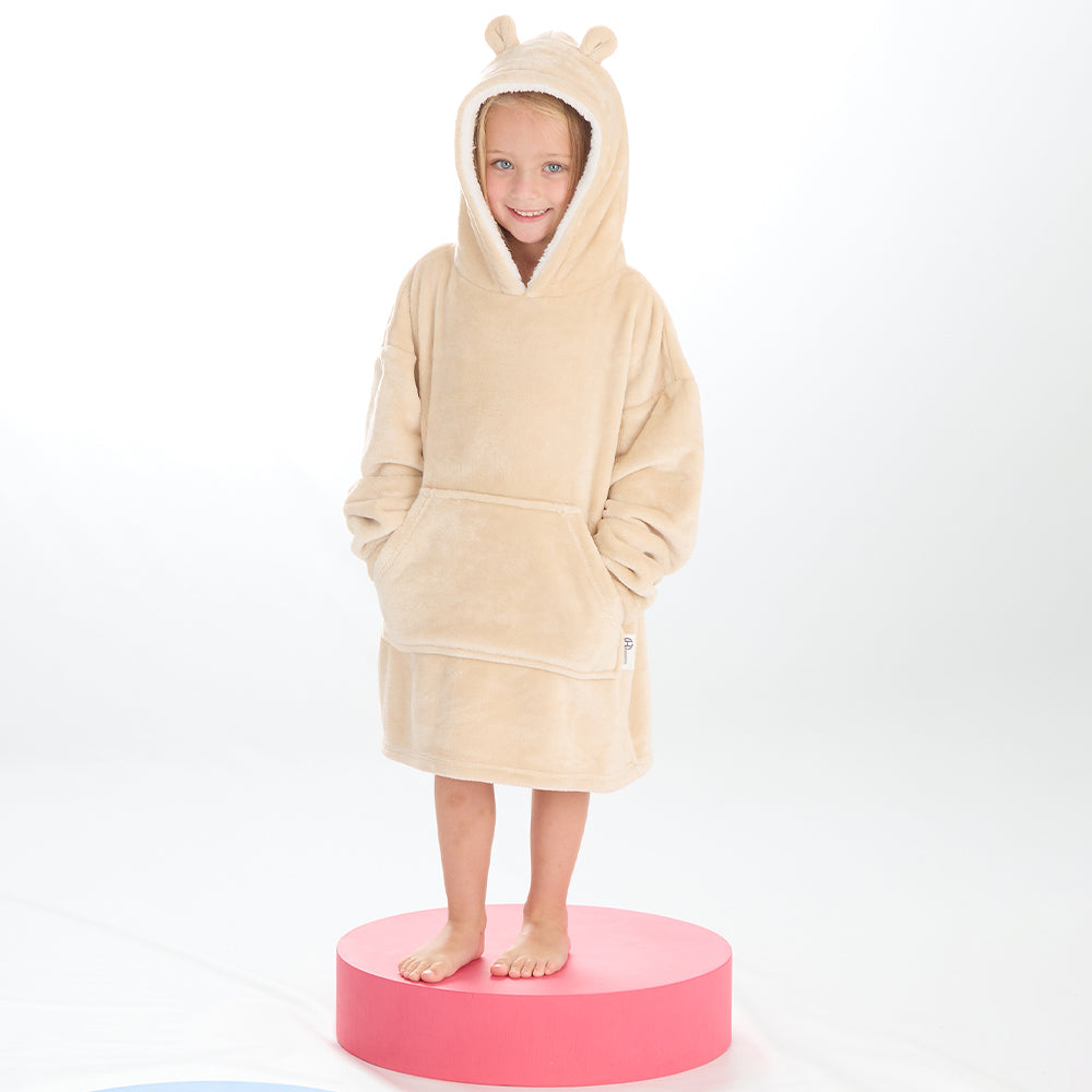 Infant Kids Bear Ears Toffee Blanket Hoodie