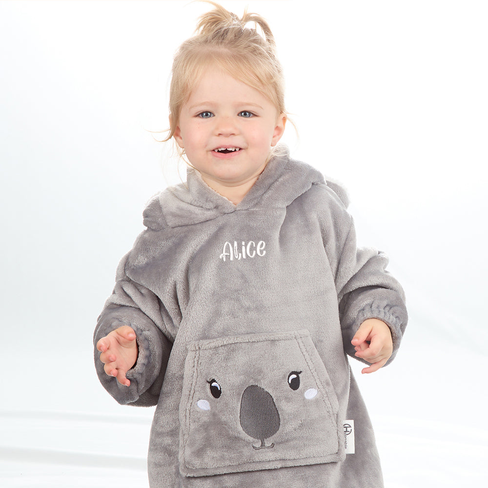 Personalised Toddler Kids Koala Mini Blanket Hoodie