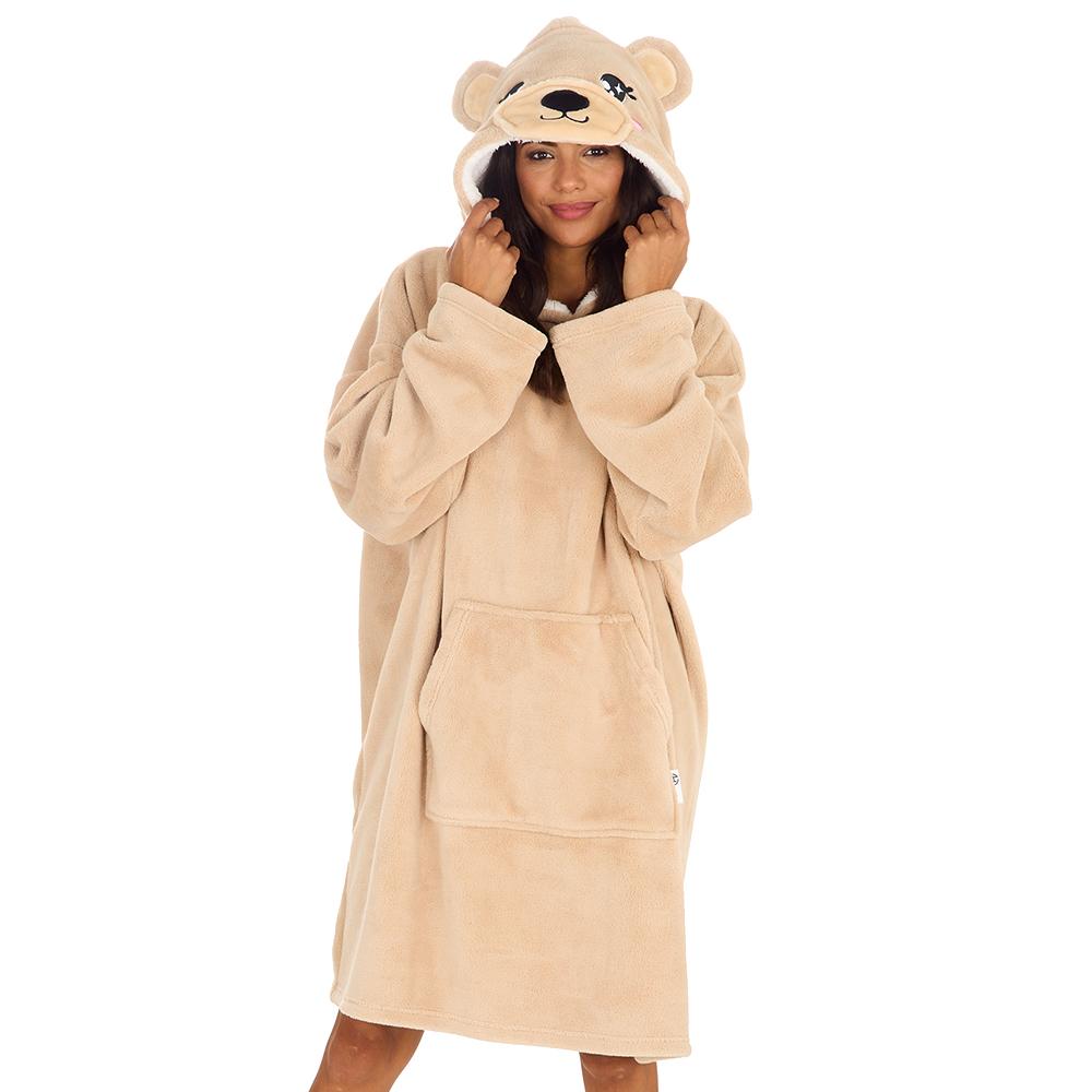 Ladies Teddy Bear Blanket Hoodie