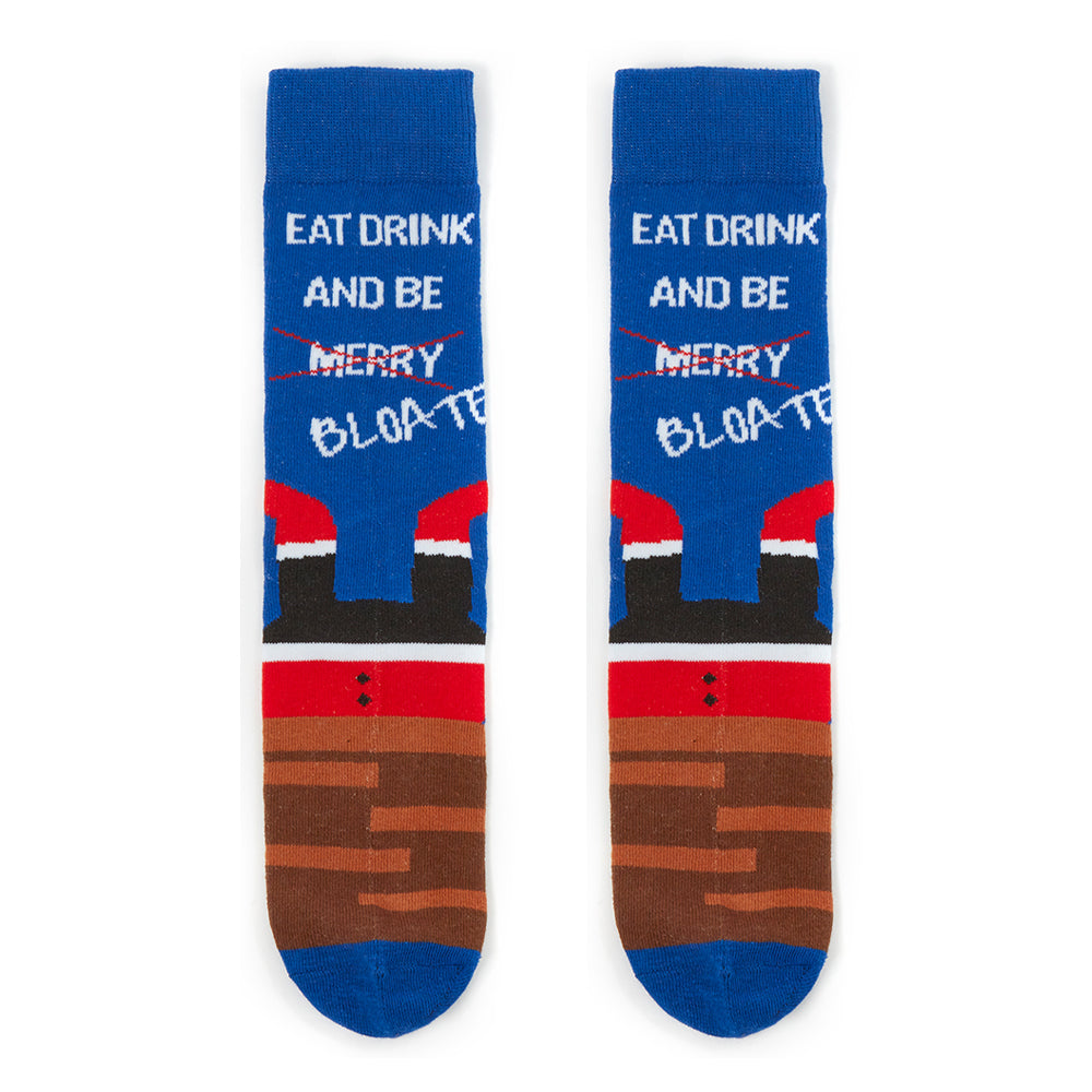 Mens Christmas Merry Bloated Cotton Socks