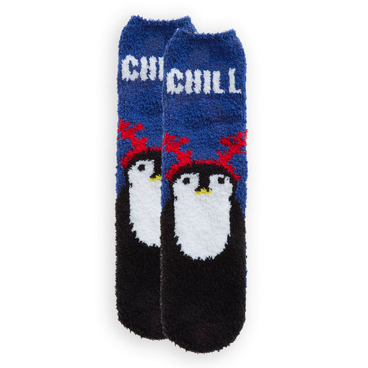 Ladies Christmas Penguin Fluffy Socks