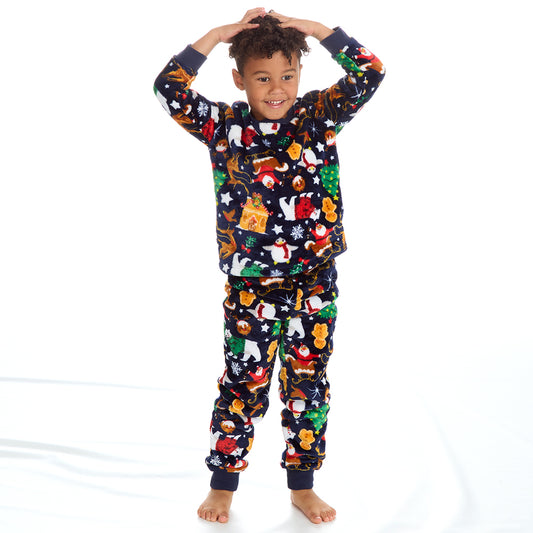 Boys Christmas Fleece Pyjama Set