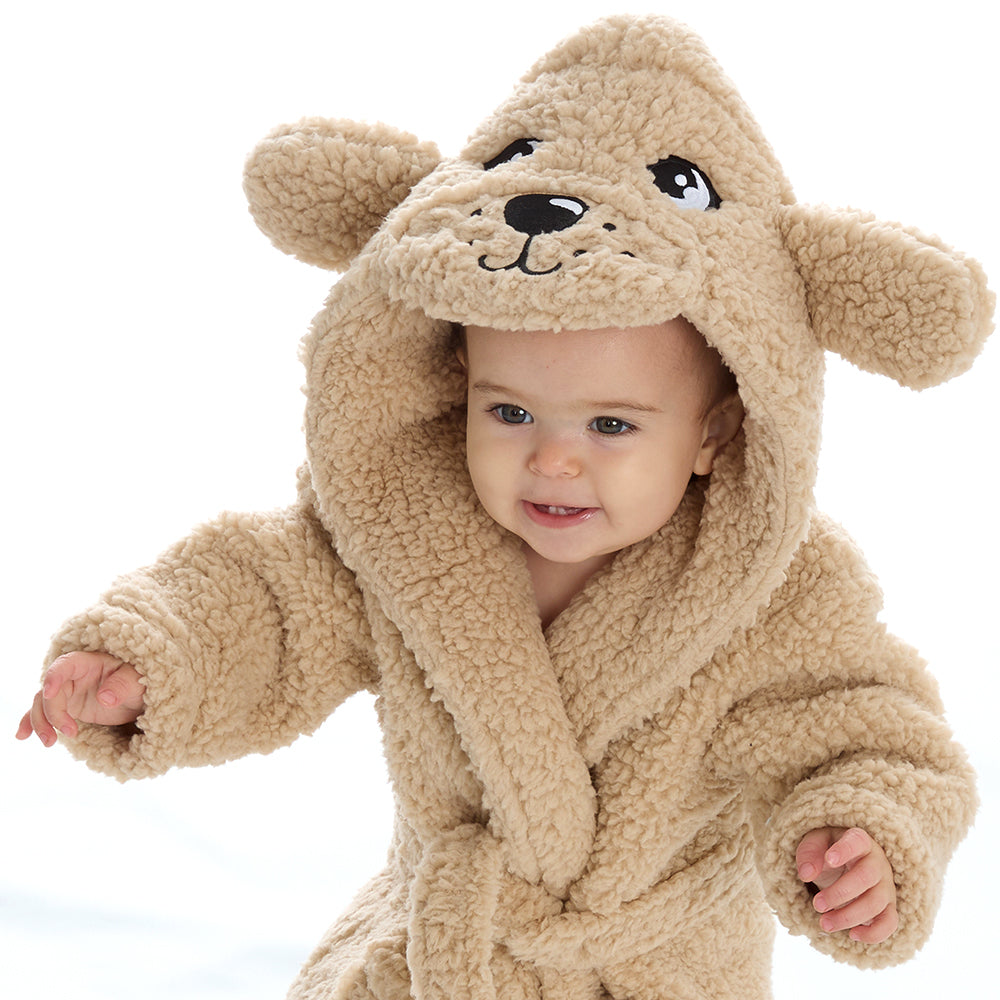 Baby Puppy Sherpa Fleece Dressing Gown