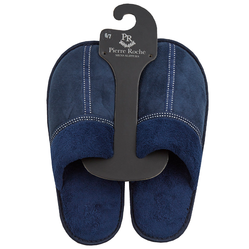 Mens Navy Mule Slippers