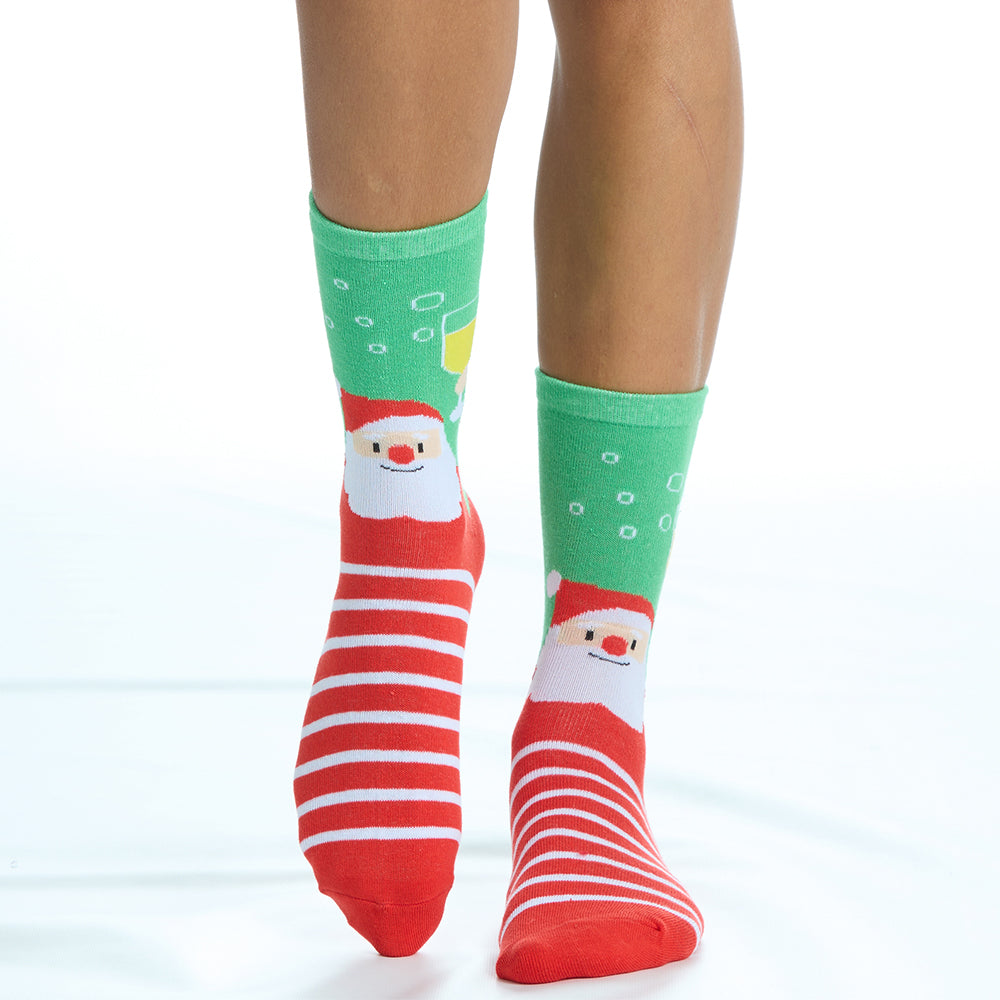 Ladies Christmas Santa Cotton Socks