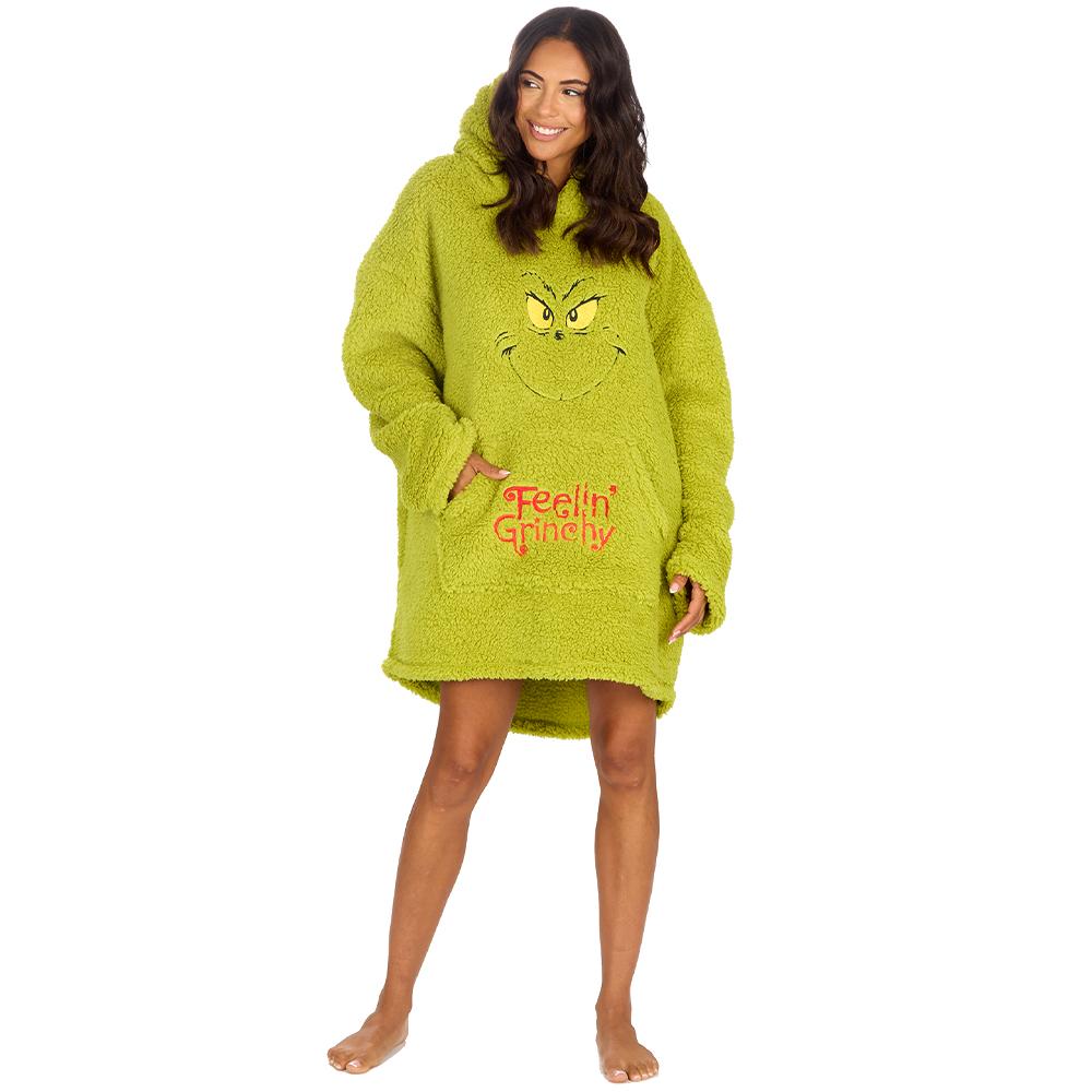 Ladies Grinch Sherpa Blanket Hoodie