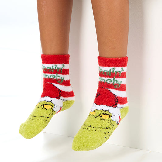 Kids Santa Grinch Fluffy Socks