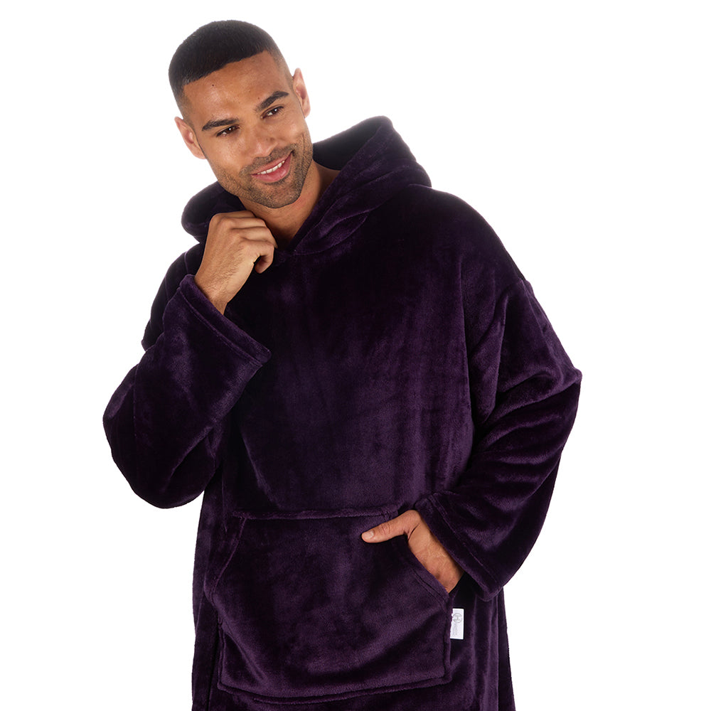 Mens Shimmer Plum Blanket Hoodie