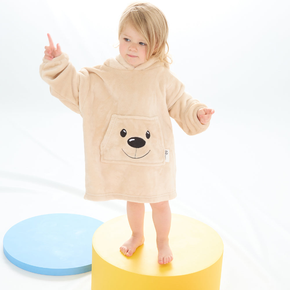 Toddler Kids Teddy Bear Mini Blanket Hoodie