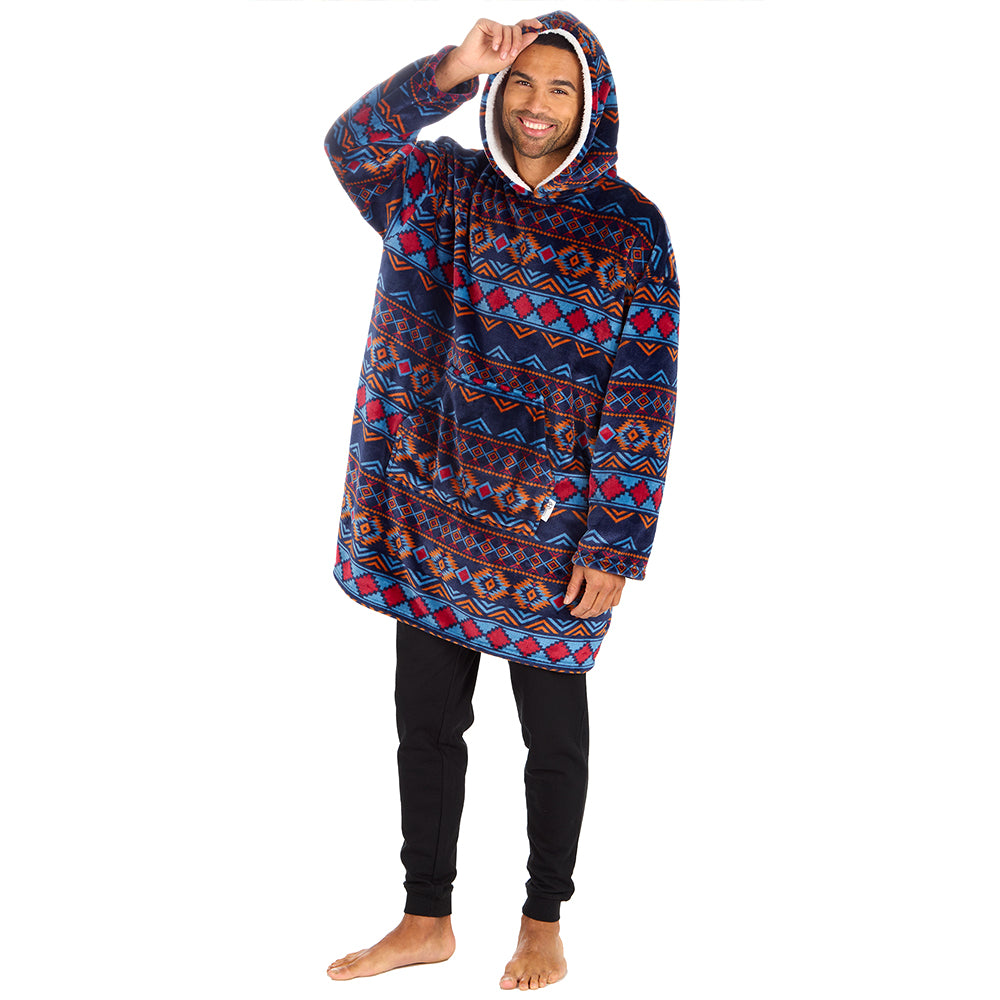 Mens Aztec Blanket Hoodie