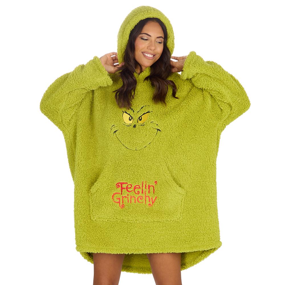 Ladies Grinch Sherpa Blanket Hoodie