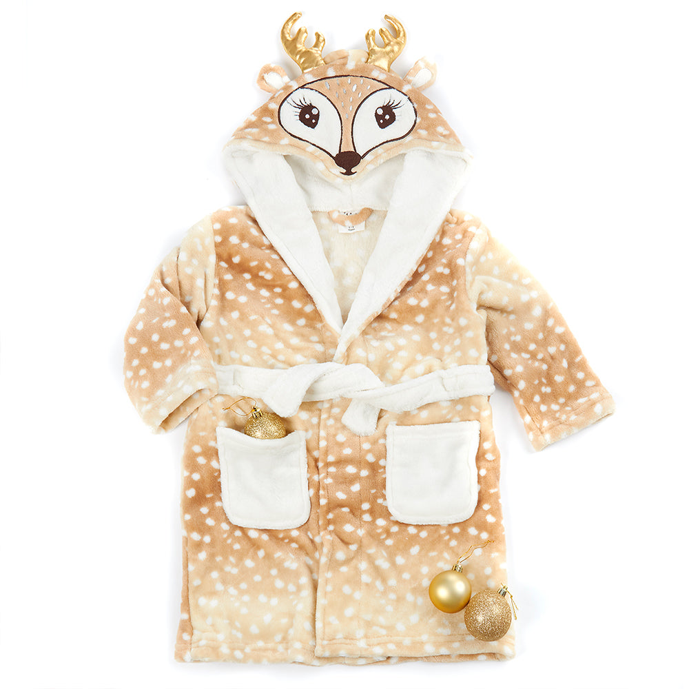 Girls Christmas Reindeer Dressing Gown