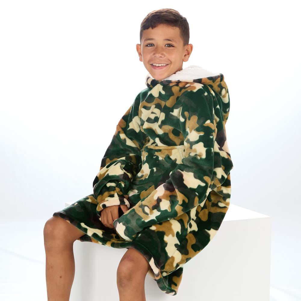 Boys Camouflage Blanket Hoodie