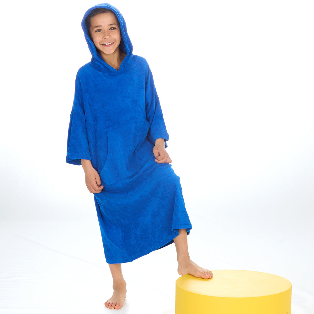 Kids Blue Towel Poncho