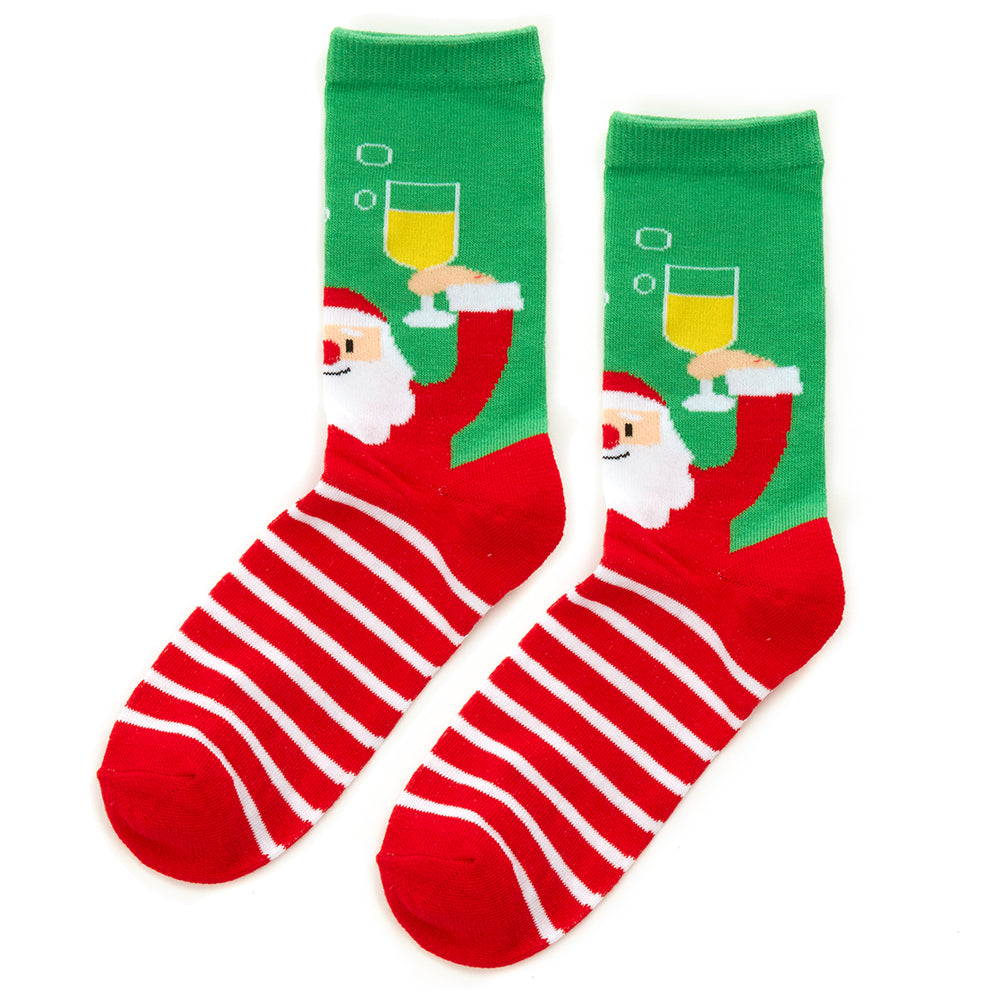 Ladies Christmas Santa Cotton Socks