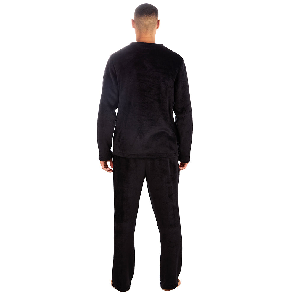 Mens Shimmer Black Fleece Lounge Set