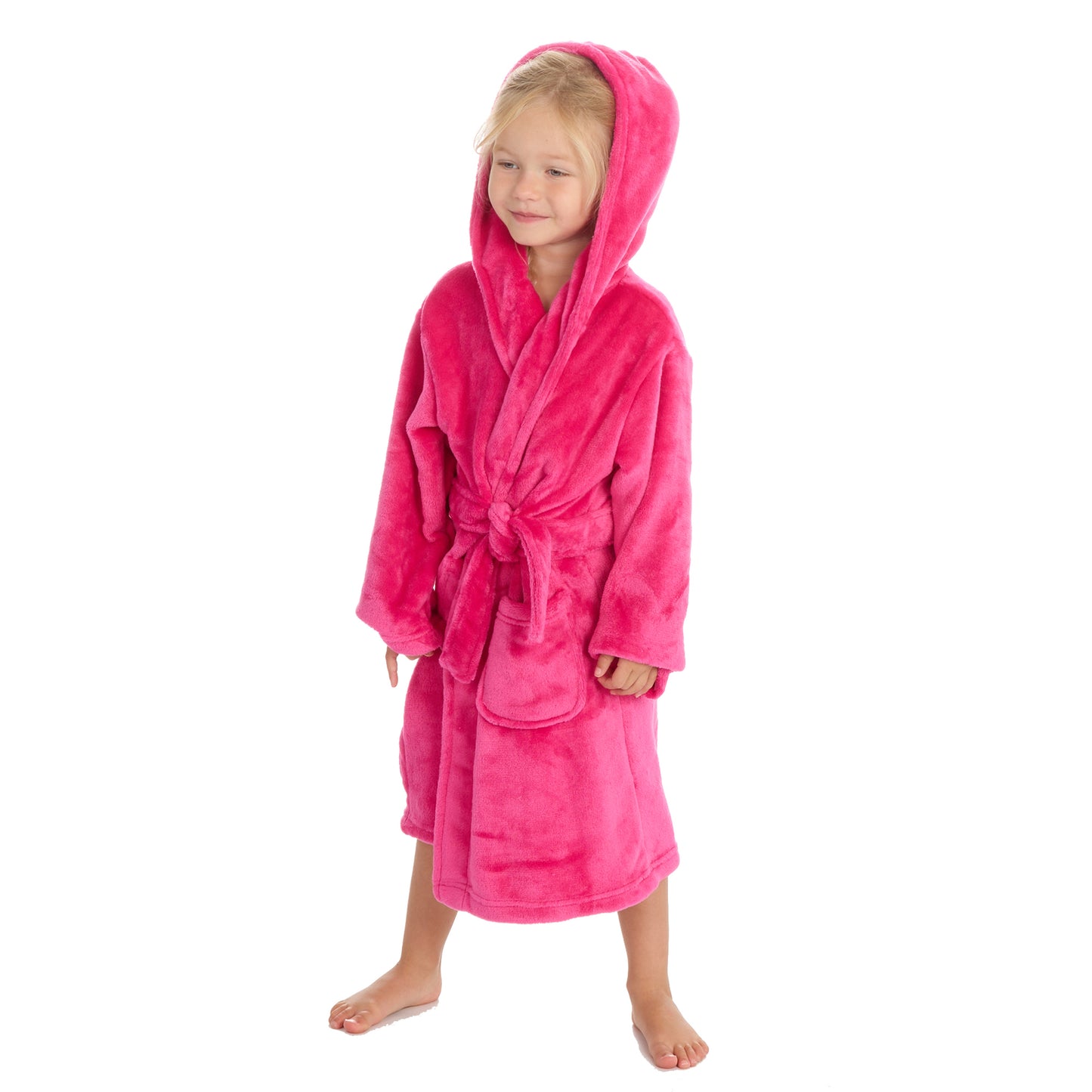 Infant Girls Plain Fuchsia Dressing Gown