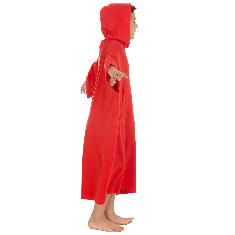 Kids Red Towel Poncho