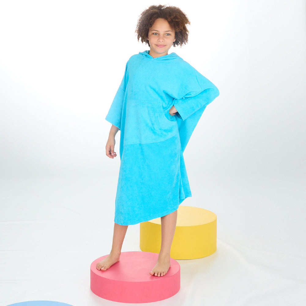 Kids Aqua Towel Poncho