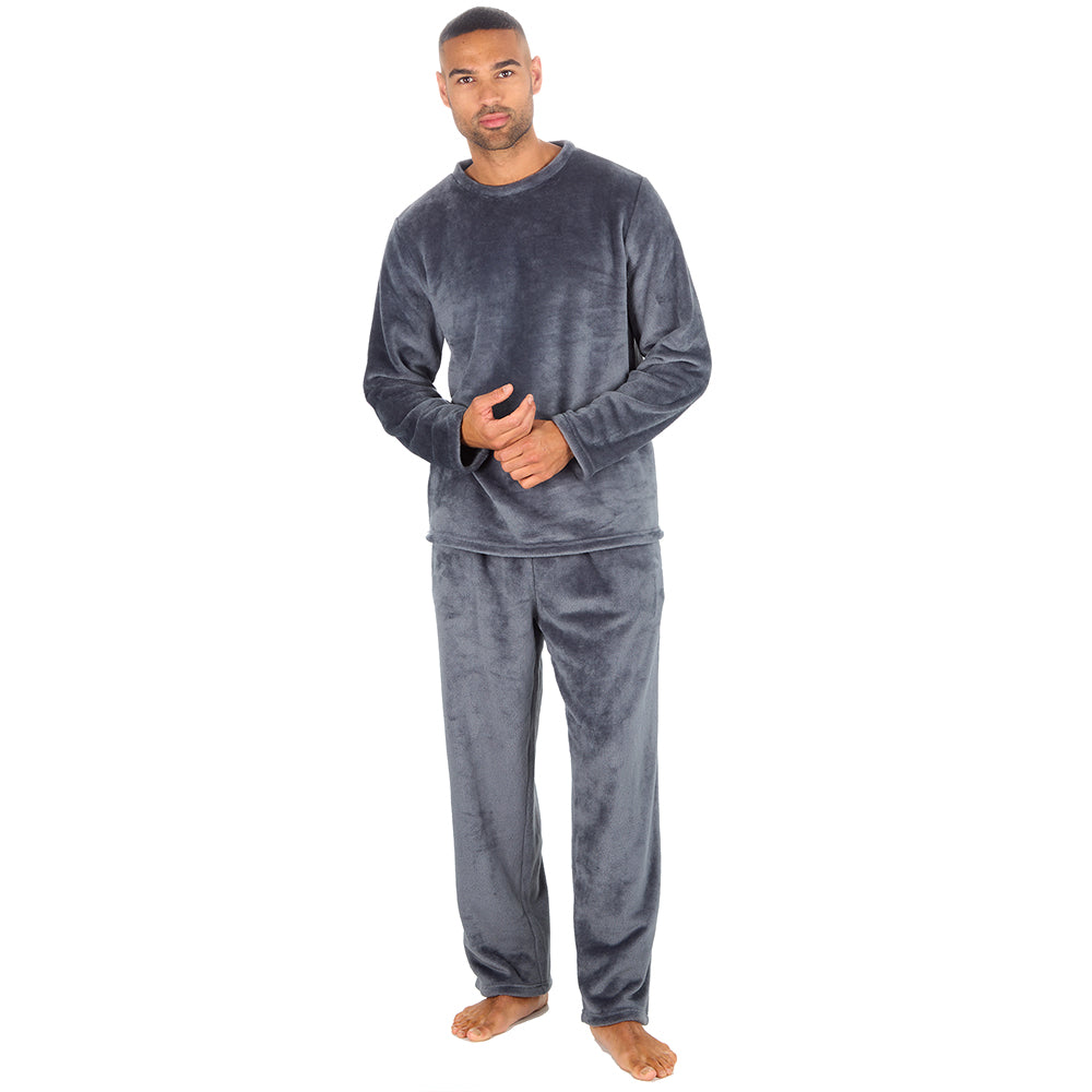 Mens Shimmer Silver Fleece Lounge Set