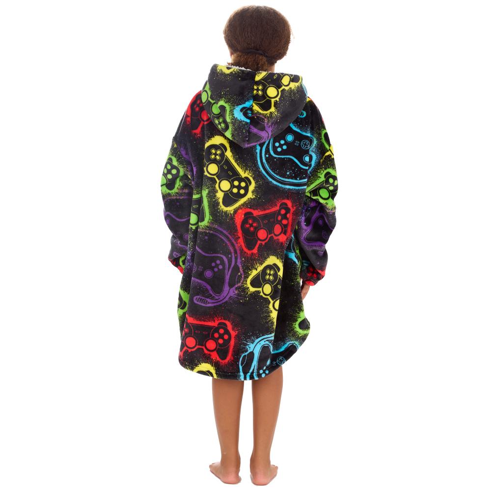 Girls Gaming Black Blanket Hoodie