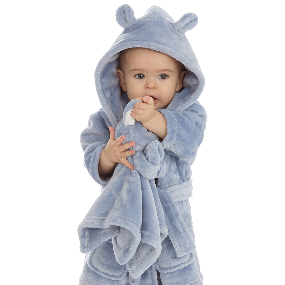 Baby Toddler Dusky Blue Bunny Comforter 