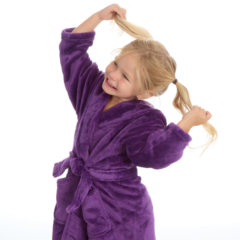 Infant Girls Plain Purple Dressing Gown