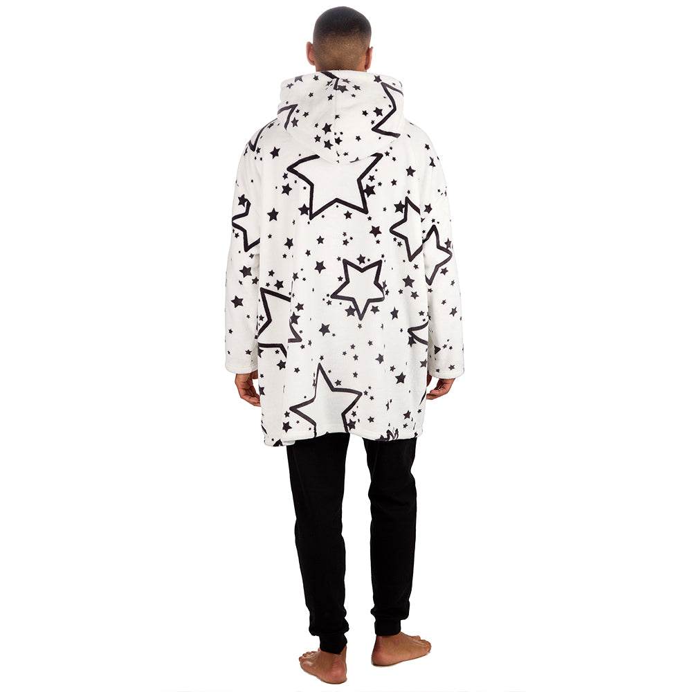 Mens Stars White Blanket Hoodie