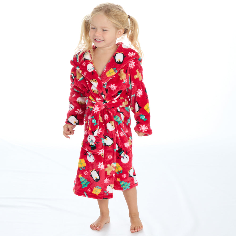 Infant Kids Christmas Red Dressing Gown