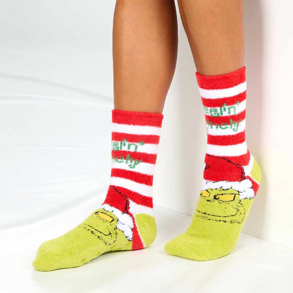 Ladies Santa Grinch Fluffy Socks